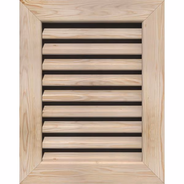Vertical Gable Vent Unfinished, Functional, Pine Gable Vent w/ 1
